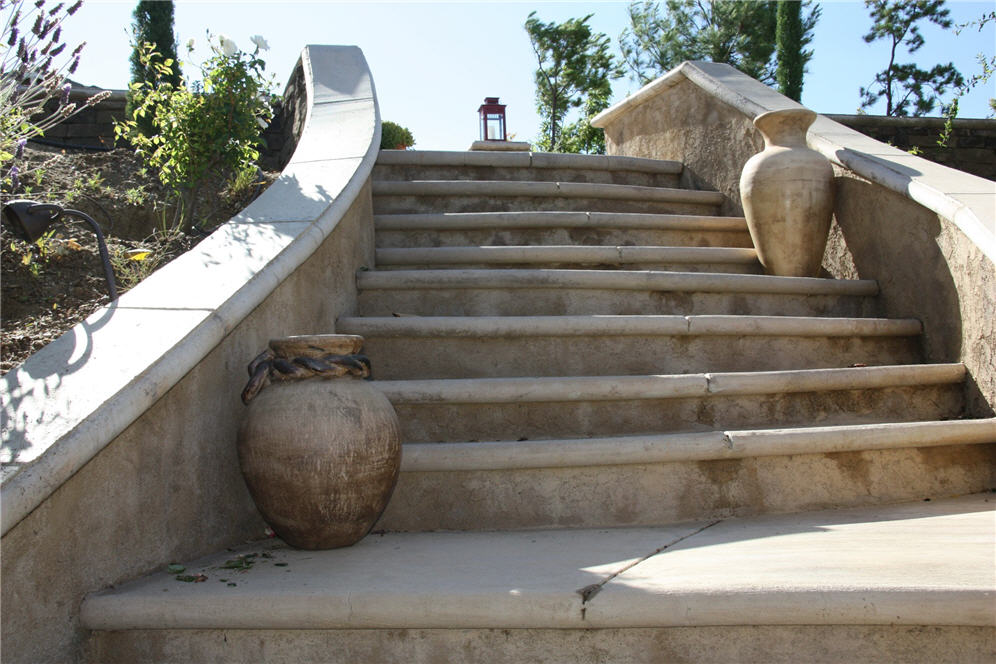 Stairway and Urns