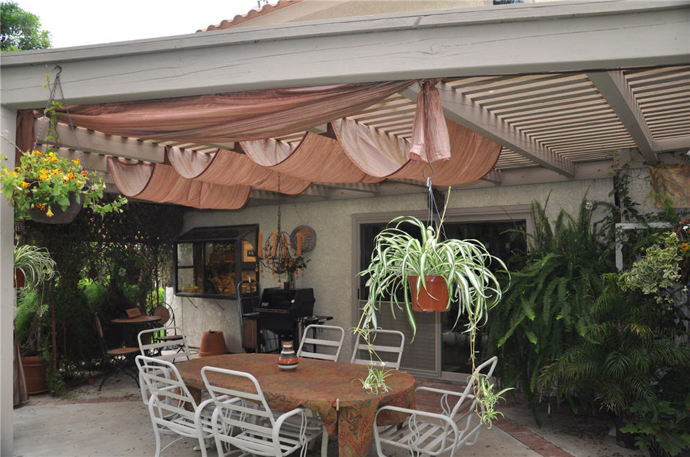 Hanging Baskets in Patio