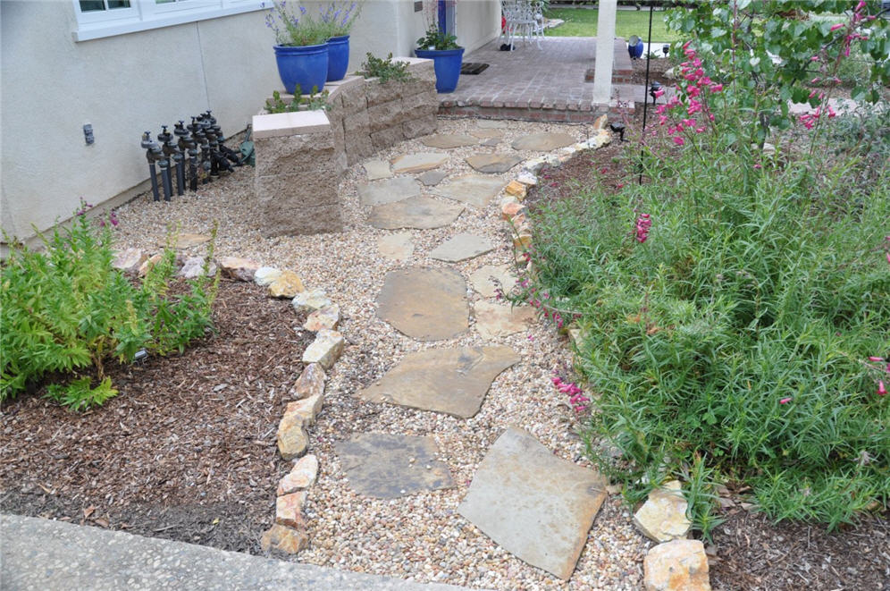 Flagstone and Pebble Walkway